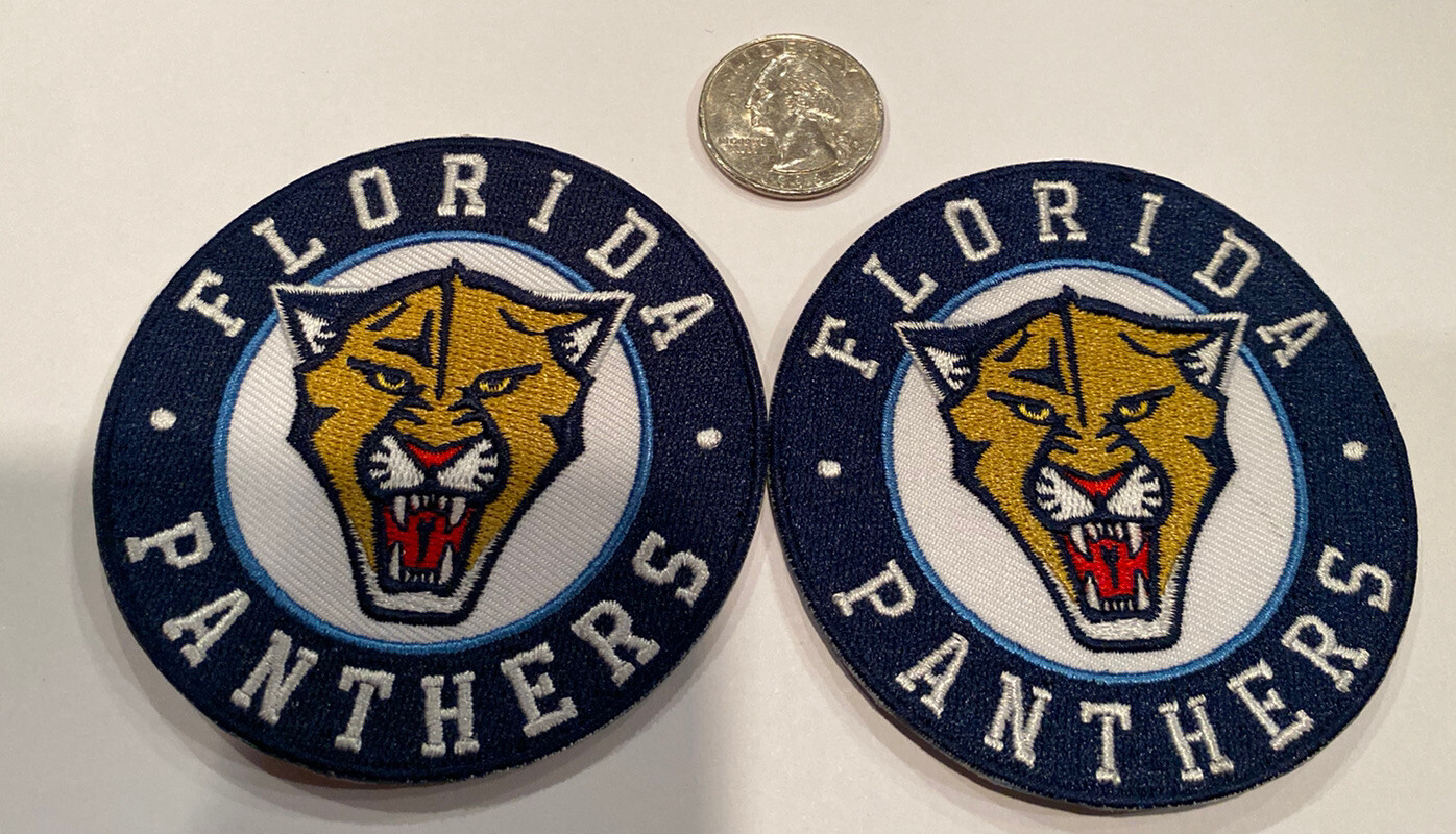 2-FLORIDA PANTHERS Vintage Style Embroidered Iron On Patches 3”x 3"  Awesome!