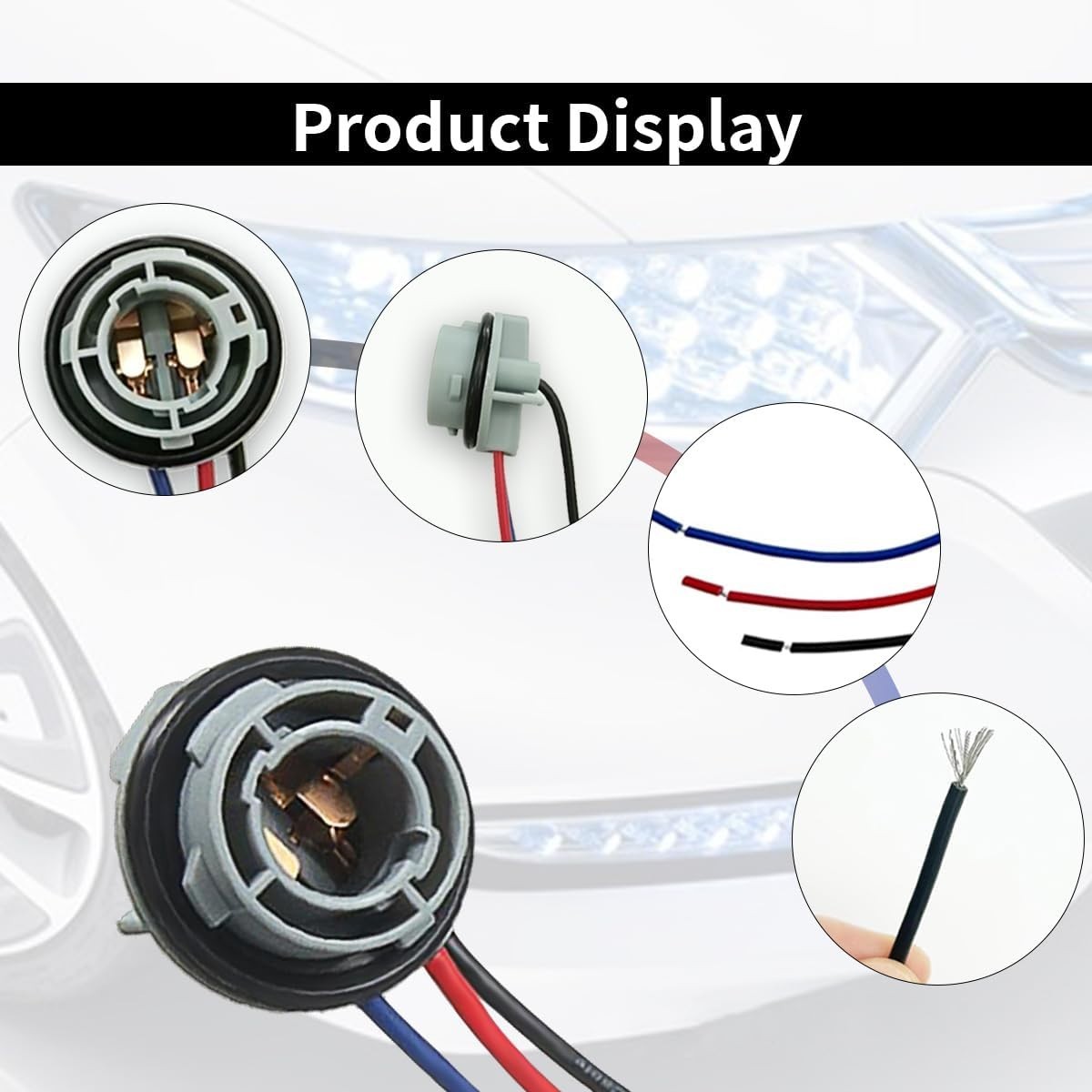 Versatile 1157 LED Socket Plug - Waterproof & Lightweight, 2PCS for All Vehicles