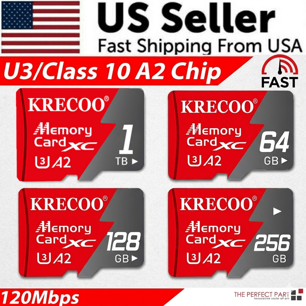 MicroSDXC Card Extreme TF Card C10 U3 V30 A2 150MB/s for 4K Video Drone Cam Lot