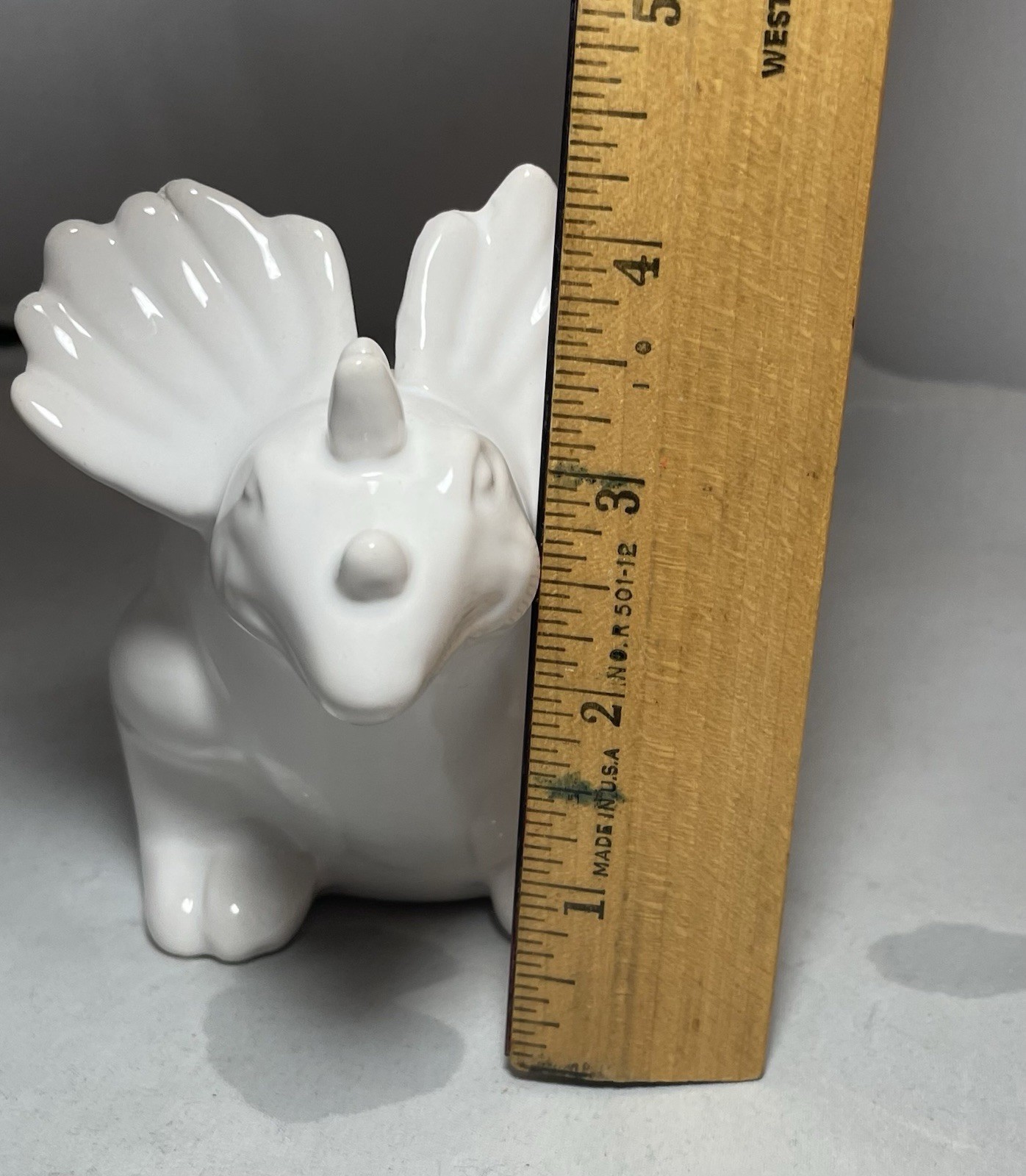 Triceratops White Ceramic Planter Vase 8.25" Dinosaur