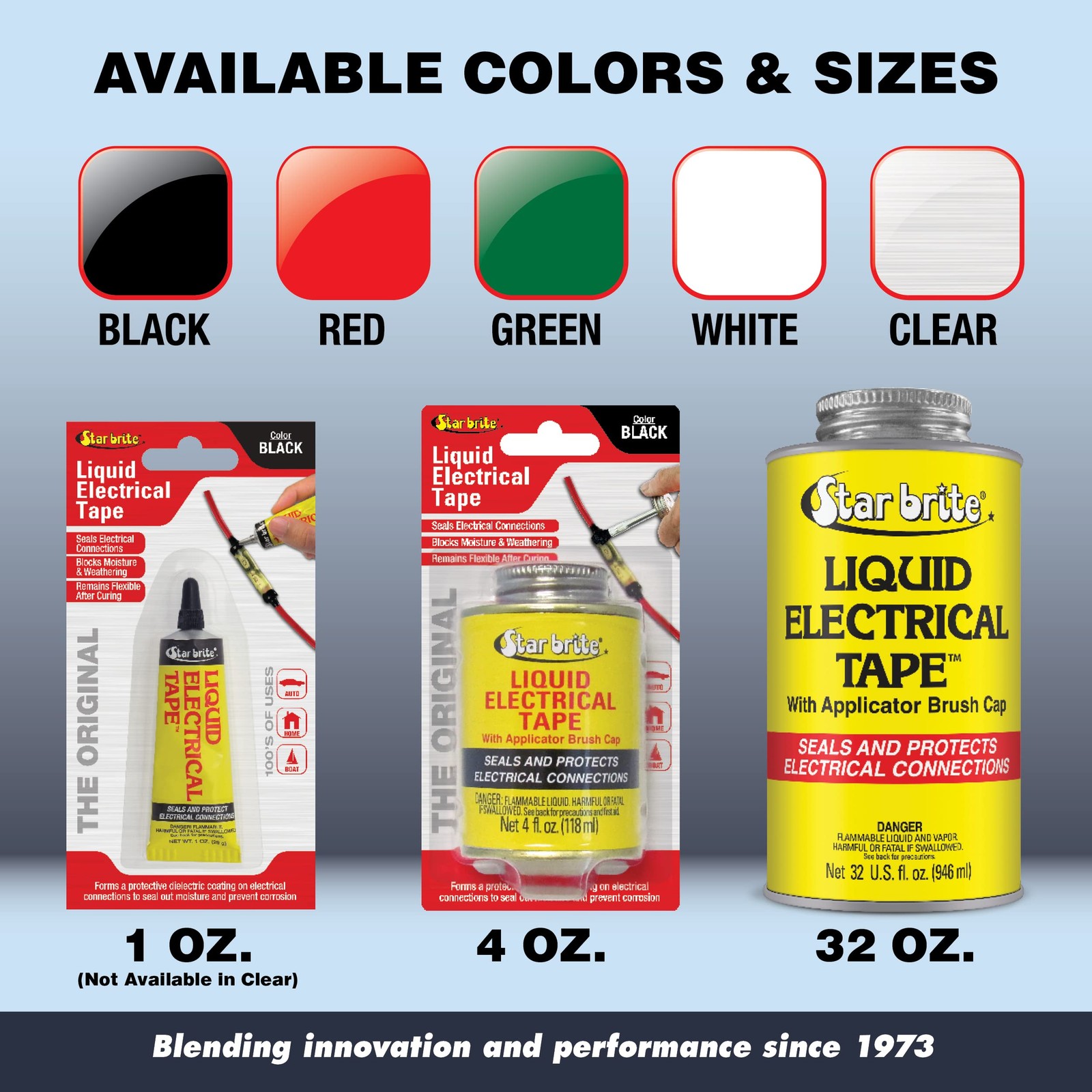 Liquid Electrical Tape with Applicator Brush Cap Black4 OZ. (084104B)