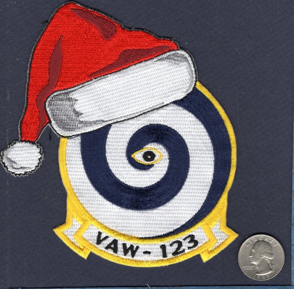 VAW-123 SREWTOPS Merry Christmas US NAVY E-2C HAWKEYE Squadron Patch