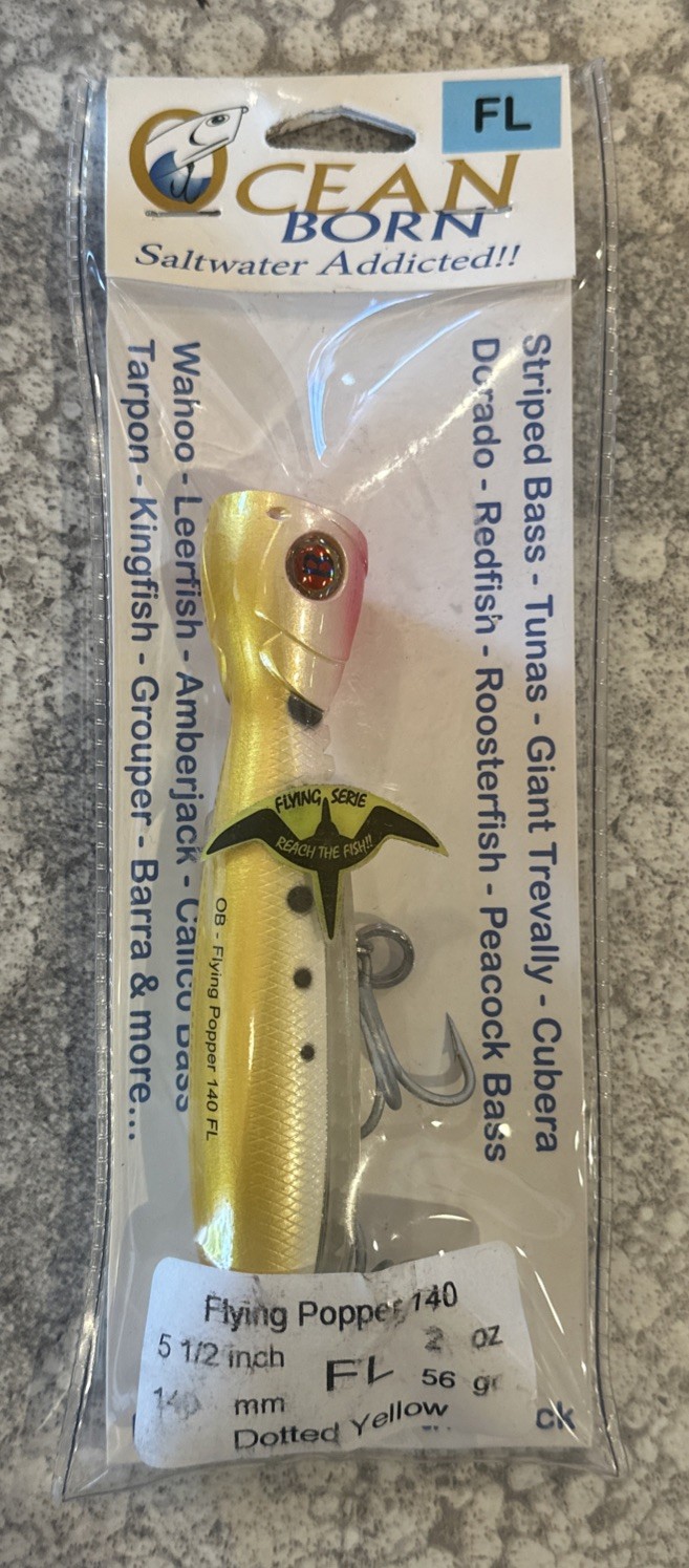 Ocean Born Flying Popper 140 Floating Dotted Yellow