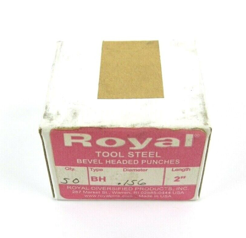 Royal .156" x 2" Bevel Headed Punch Box of 50