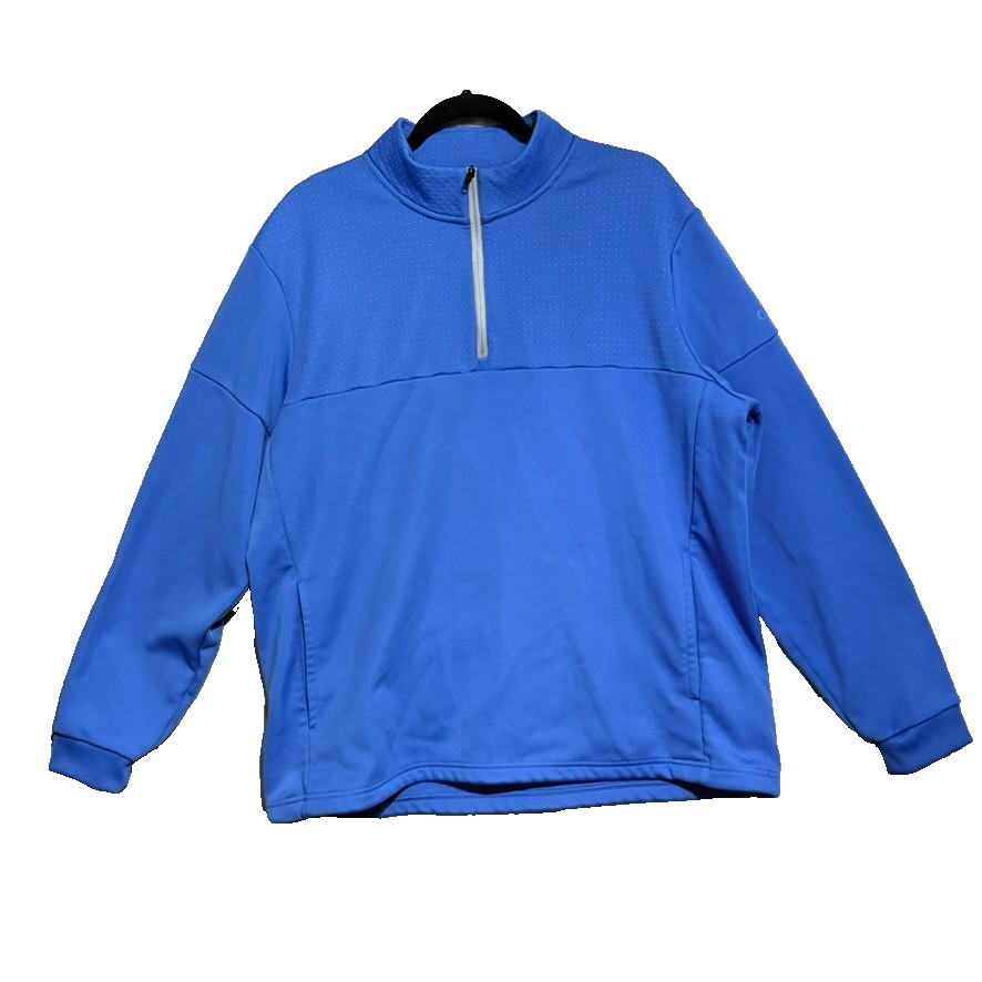 Adidas Climawarm Performance Quarter Zip Pullover Men’s XL Blue Athletic Golf