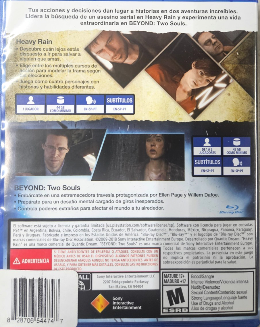 HEAVY RAIN & BEYOND SOULS (PS4) PLAYSTATION 4 GOOD!!!