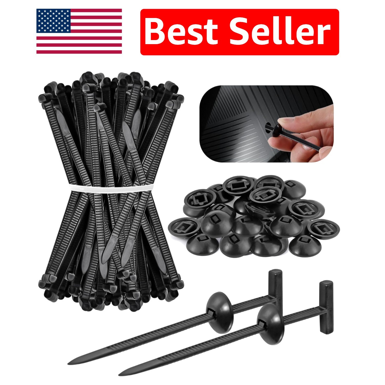 100 Pack UV-Resistant Nylon Zip Ties - Tool-Free Installation for Quick Repairs