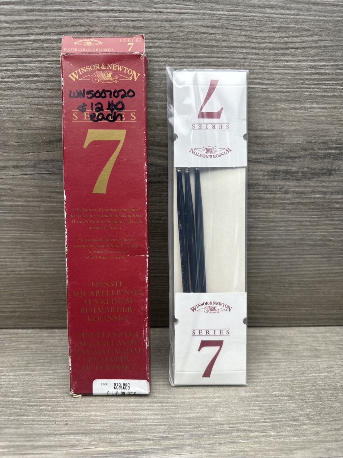 Winsor & Newton Series 7 Size 00 Vintage Kolinsky Finest Sable Artist Brush NOS