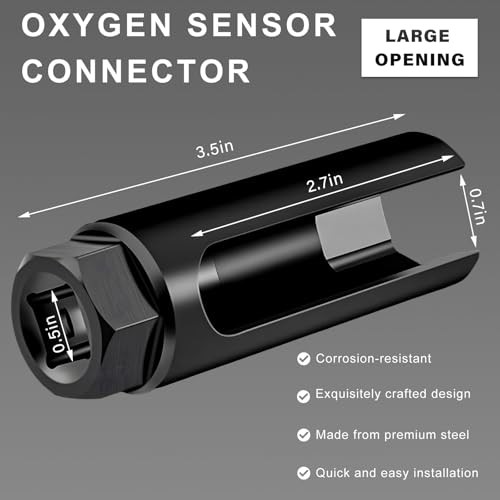 Oxygen Sensor Socket with Side Wire Cutout, 1/2" Drive x 7/8" 6 Large Opening