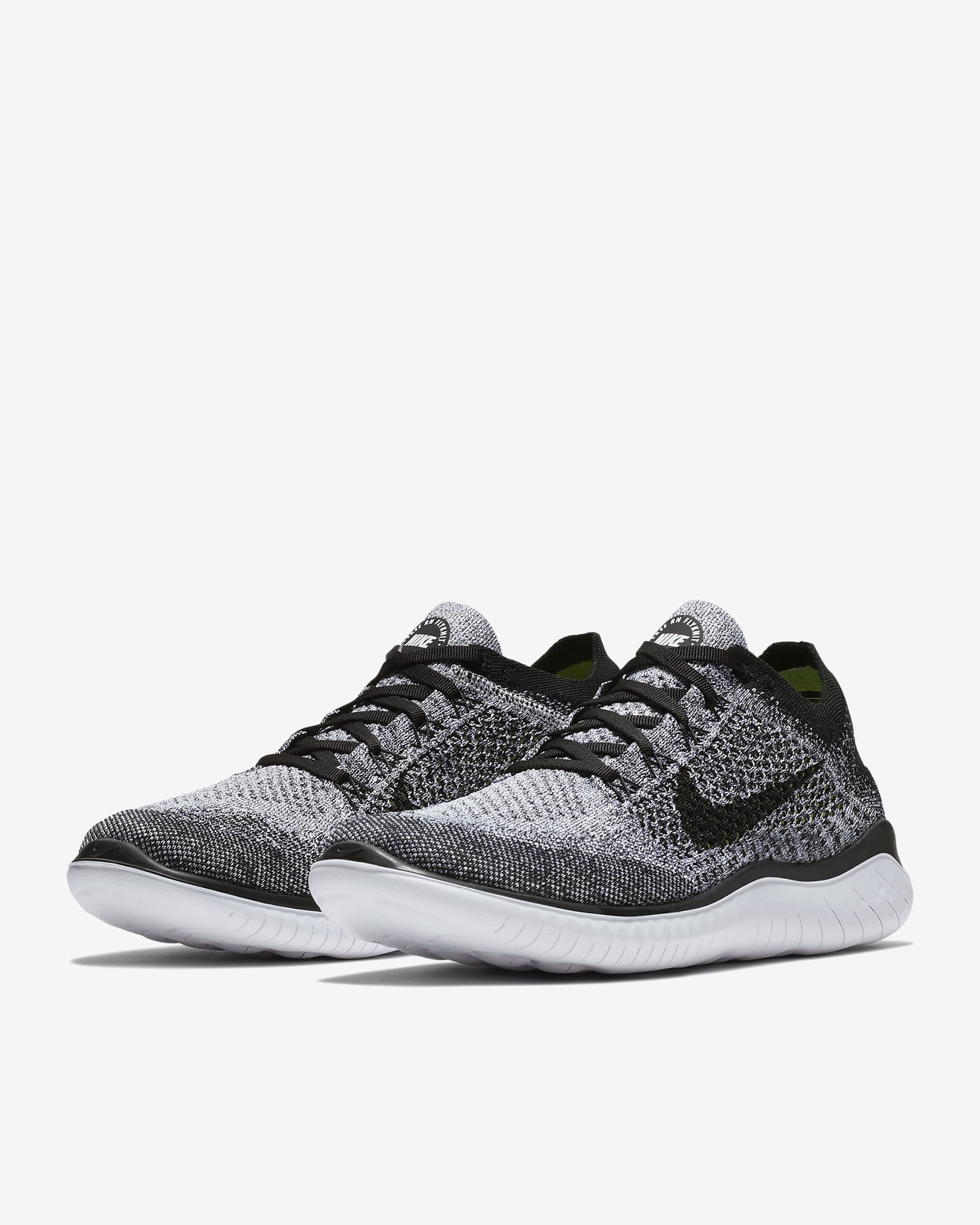 Nike Free RN 2018 FK Flyknit Oreo Grey White Black 942838-101 sz 7.5 Men's Run