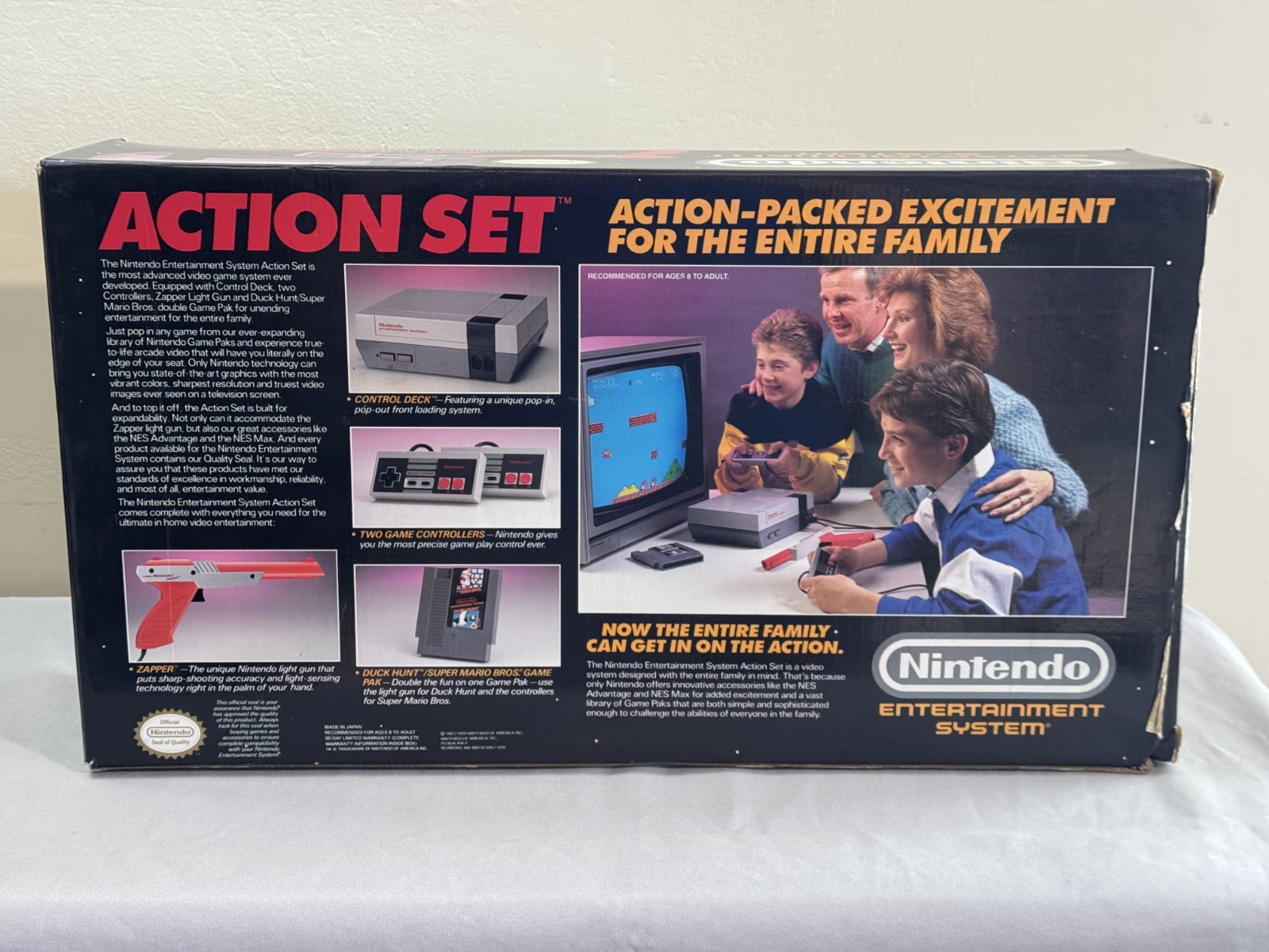 Authentic NES Action Set, BOX ONLY, No Styrofoam: Good Condition!