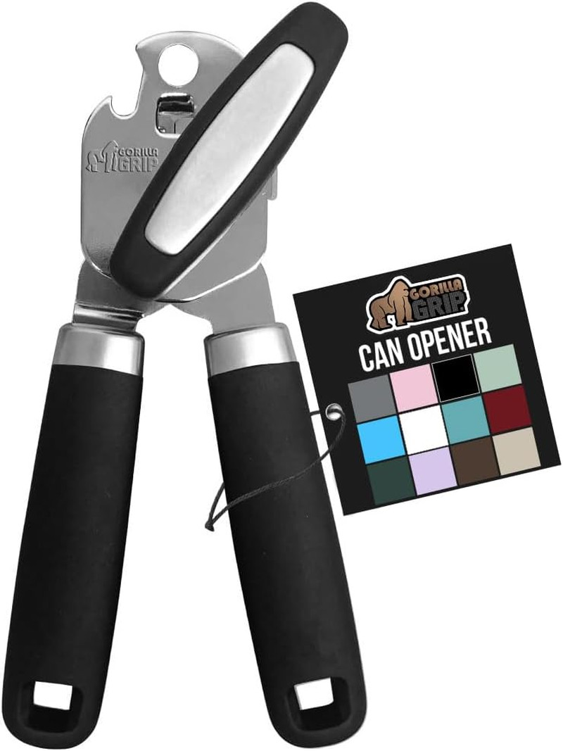 GORILLA GRIP Heavy Duty Stainless Steel Smooth Edge Manual Can Opener and Bottle