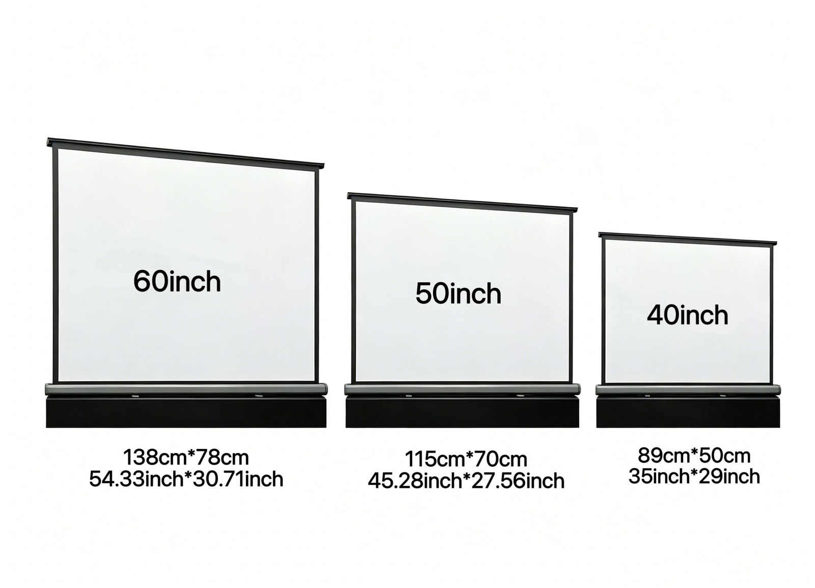 New Portable Mobile 50 Inch Projector Screen Pull Down, 16:9 Projector Screen...
