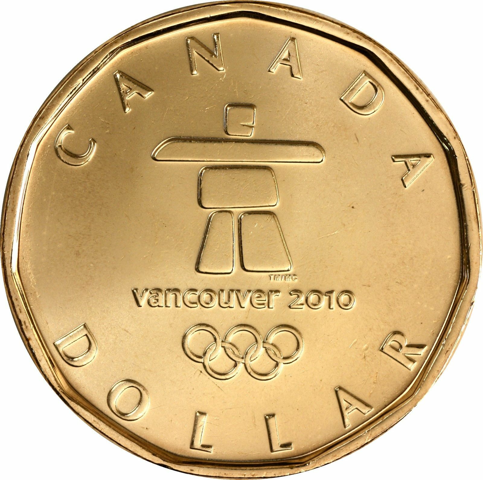 2010 Olympics Canada Lucky Loonie Coin. UNC. One $1 Dollar Loon