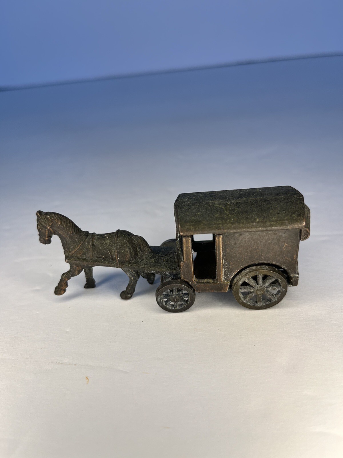 Vintage Miniature Die Cast Metal Horse and Buggy Carriage Pencil Sharpener