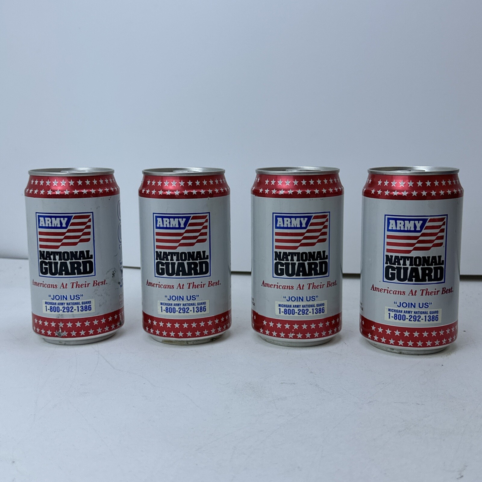 Vintage 1992 Army National Guard 12oz. Cola Can Unopened EMPTY Lot of 4