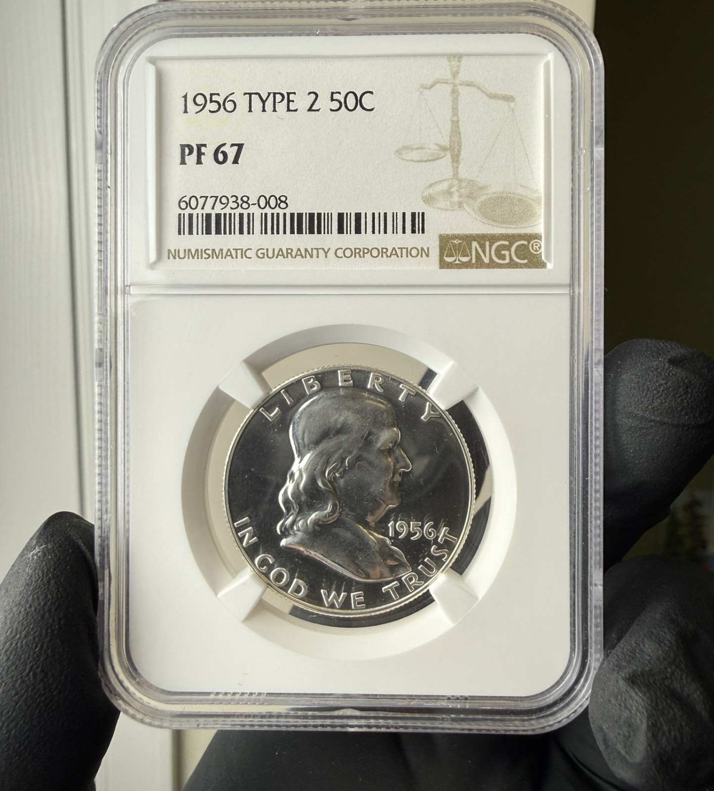 1956 Type 2 90% Silver Proof Franklin Half Dollar NGC PF67 ✨