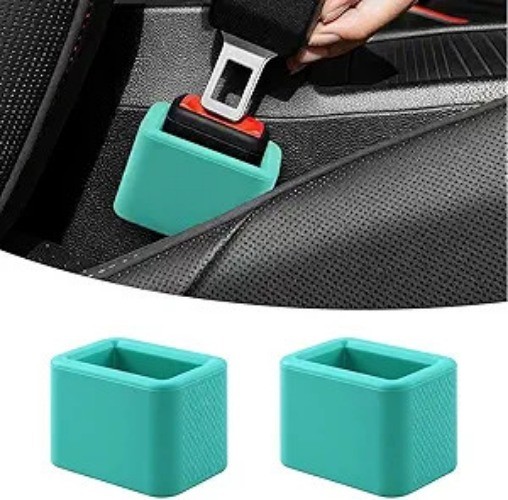 2 PCS Seat Belt Buckle Holder, Silicone Seatbelt Buckle Boos Color: Mint Green