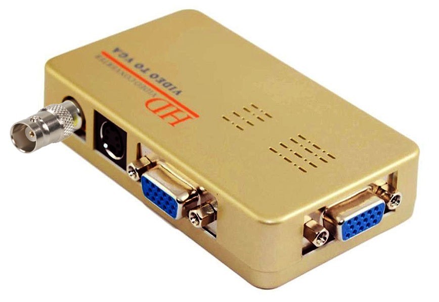 Premium BNC S-Video To VGA Converter 1920x1200 pixels Video Over VGA PIP