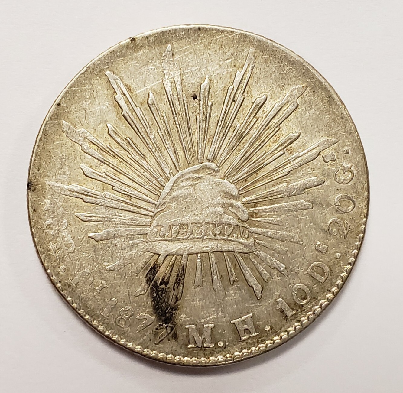 1877 Pi MH Mexico 8 Reales .7859 oz ASW - San Luis Potosi - KM-377.12 - F5965