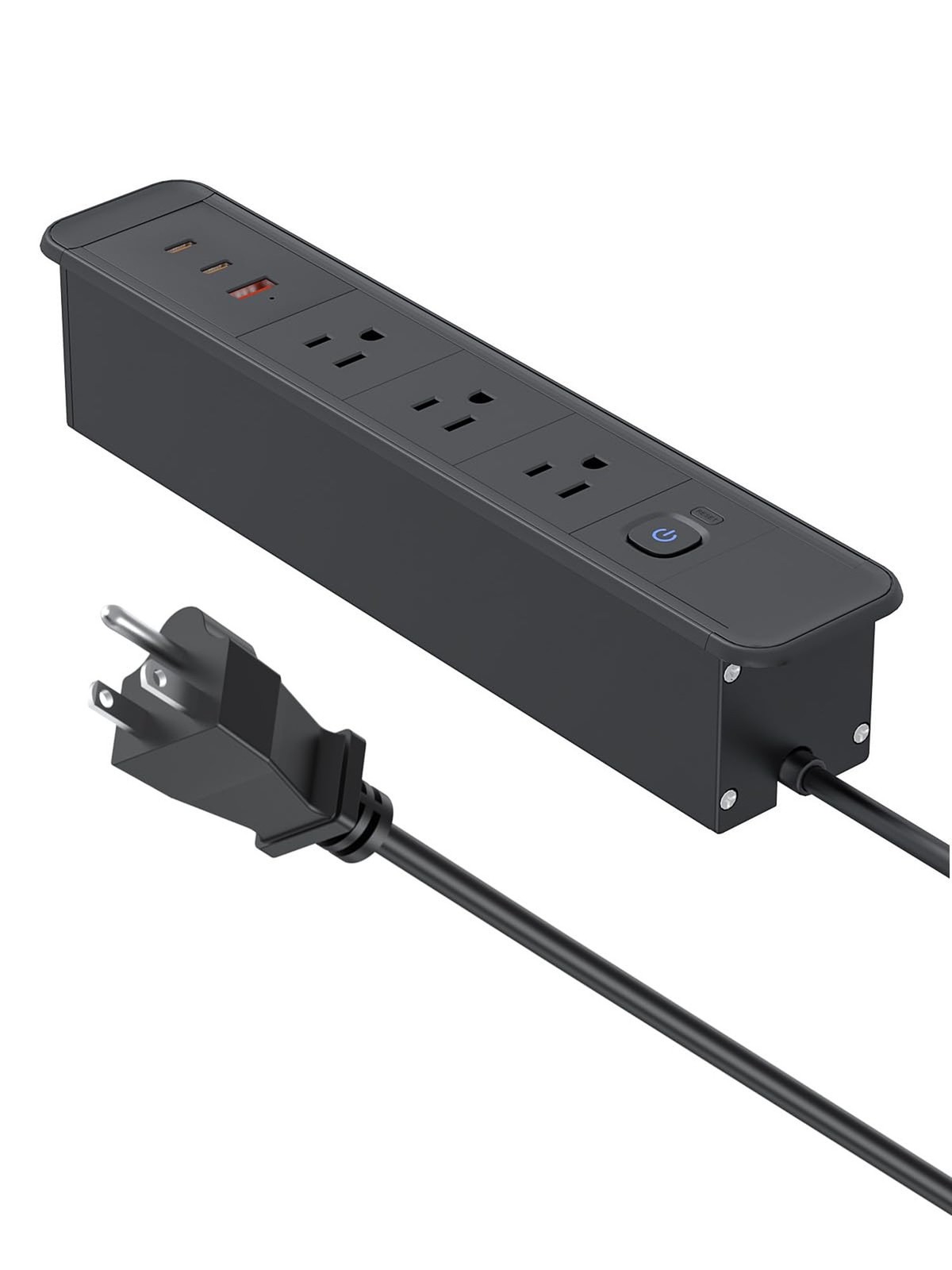 Recessed Power Strip with 3 Outlets & 3 USB Ports,65W USB-C Port,Desk-Mounted...