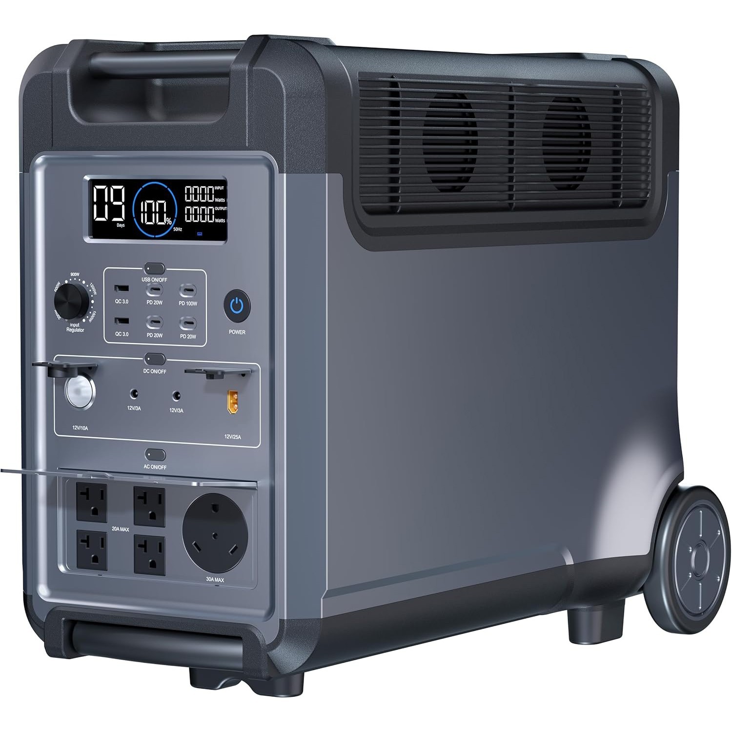 Portable Power Station 3600W Electric Solar Generator Waterproof Cover Outdoor