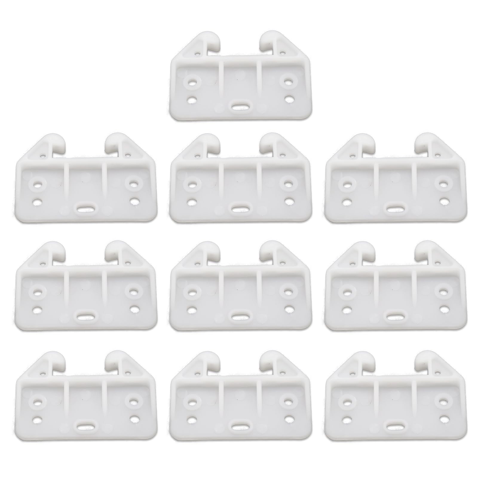 Set of 10 White Plastic Drawer Guides, Sturdy Rear Drawer Replacement Bracket...