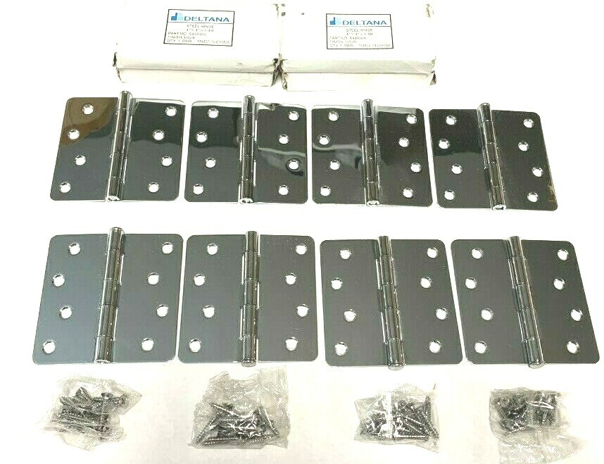 (8) Qty. of DELTANA S44R426-US26 Polished Chrome Plated Door and Butt Hinges 4X4