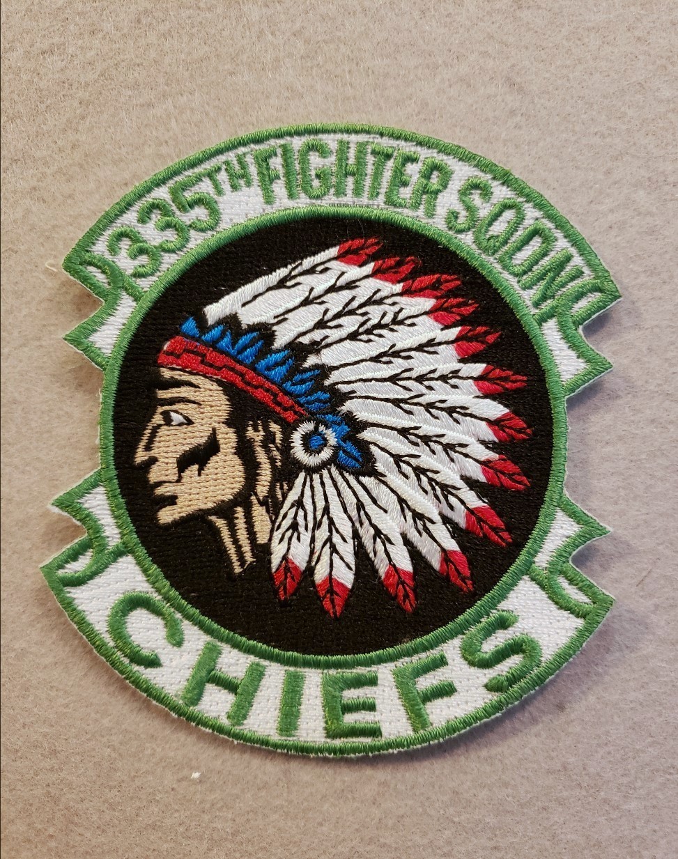 USAF 335th Fighter Squadron Patch - 3 1/8" x 3 1/2"