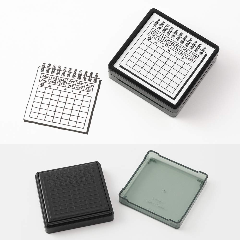 Midori Self Inking Rubber Stamp Calendar Pattern 35399006 for Journals