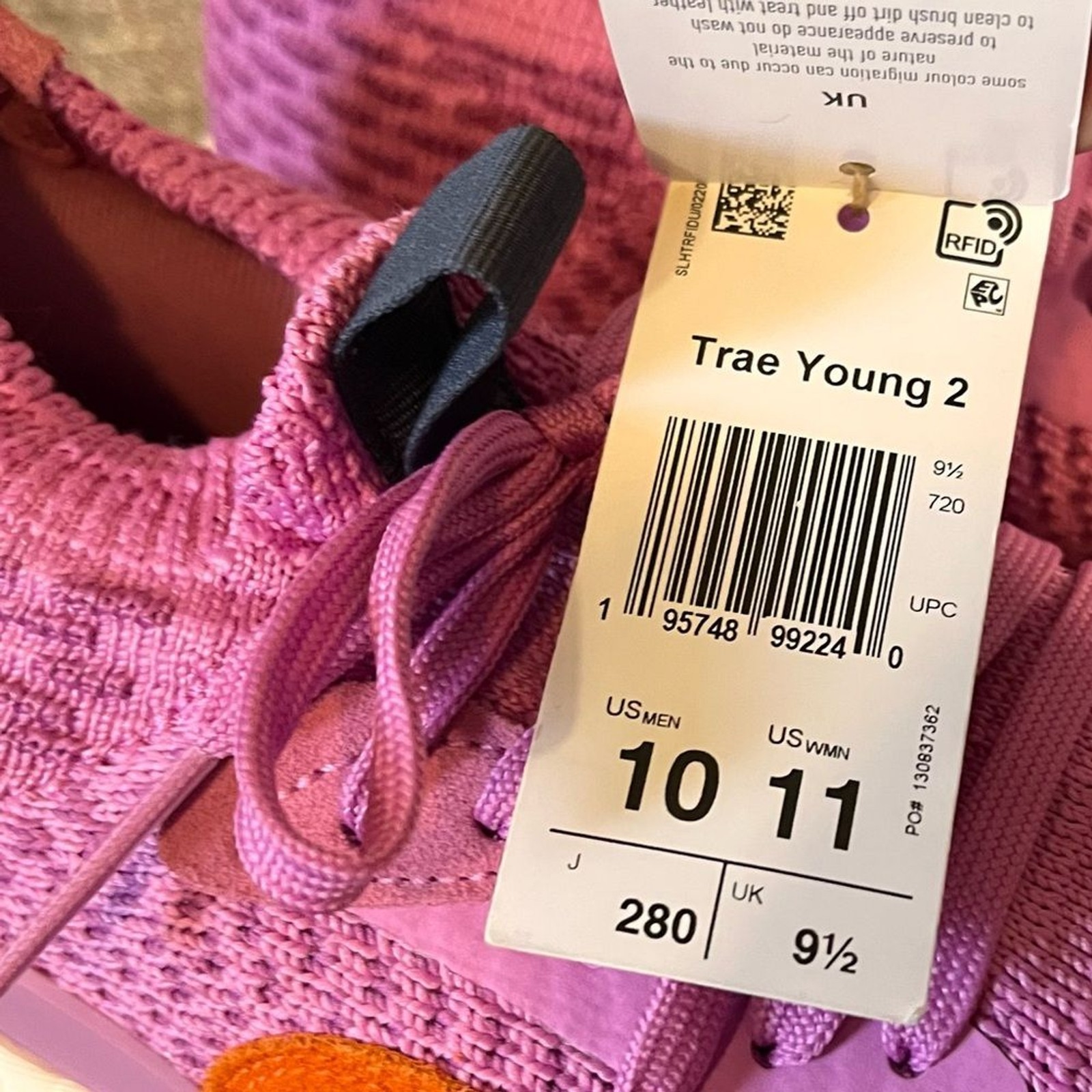Adidas Pink Trae Young 2 Shoes Size 10