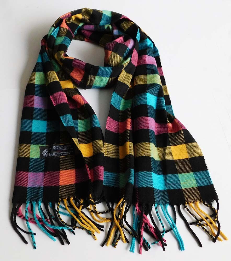 New Elegant Buffalo Plaid Winter Italy Design Super Soft Scarf / Multi-Color