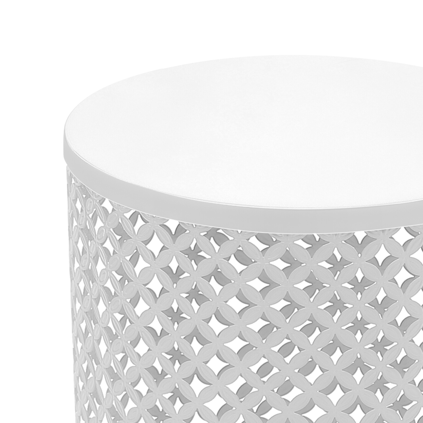2PCSModern In/Outdoor Side Table Metal Frame Accent Table Round End Table Decor