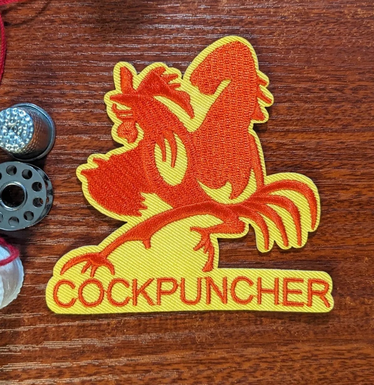 Cock Puncher Patch 3.5x3.5" Chicken Fighting Memes Humor Embroidered Iron On