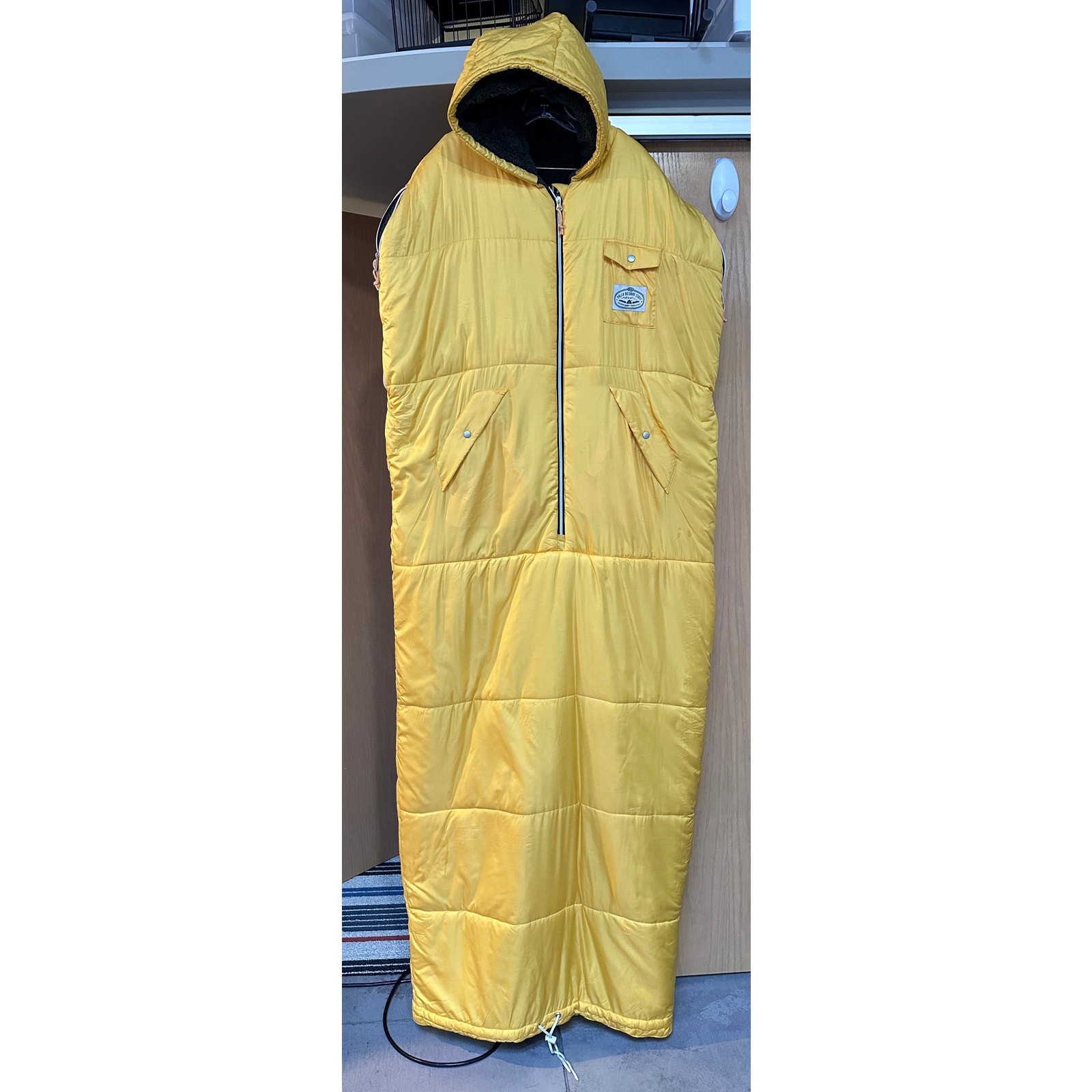 Poler Outdoor Stuff SHAGGY Napsack/Sleeping Bag Furry Inside YELLOW/GRAY