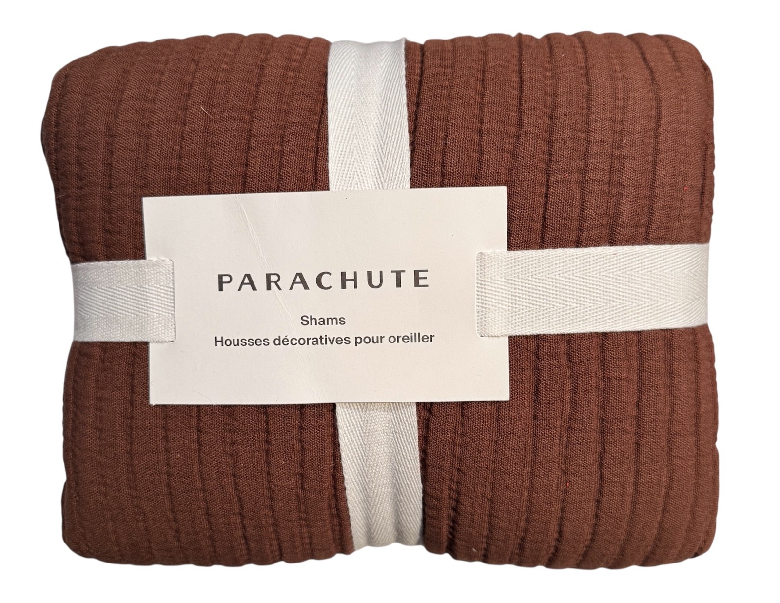 PARACHUTE Matelasse Pillow Sham Set of 2 KING SIZE (RAISIN) Made Portugal New!
