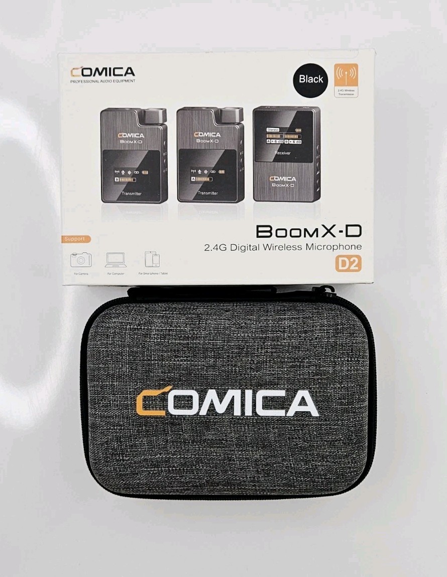 Comica Boom X-D2 (2TX+RX) 2.4G Digital Wireless Microphone - Black READ