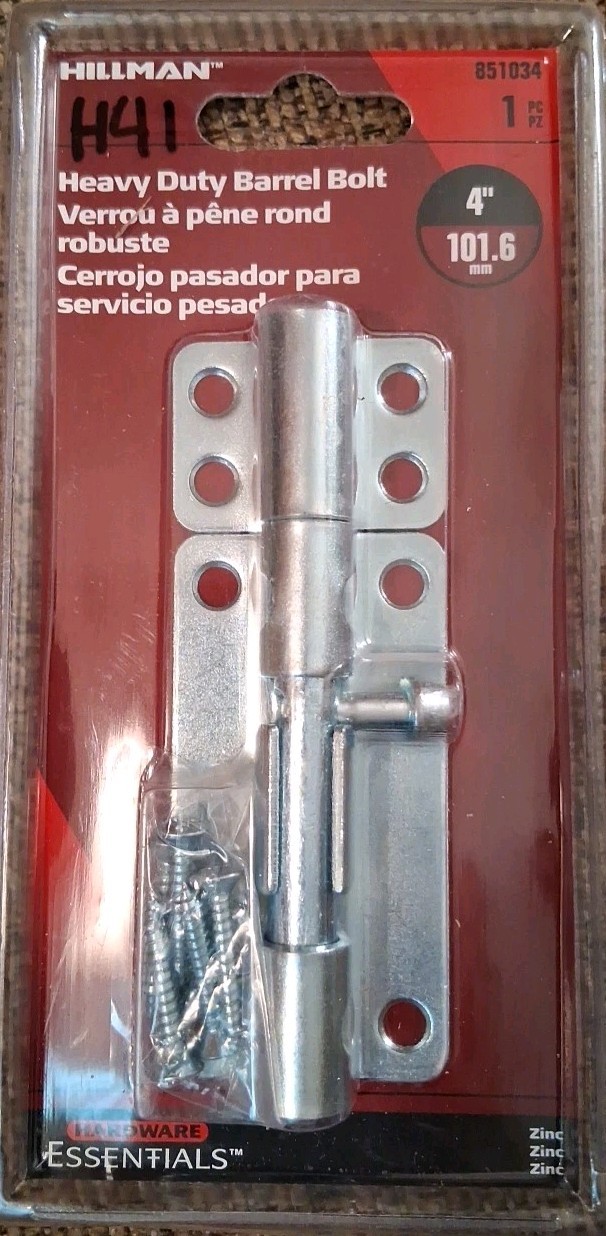Hillman 851034 4" Heavy Duty Barrel Bolt