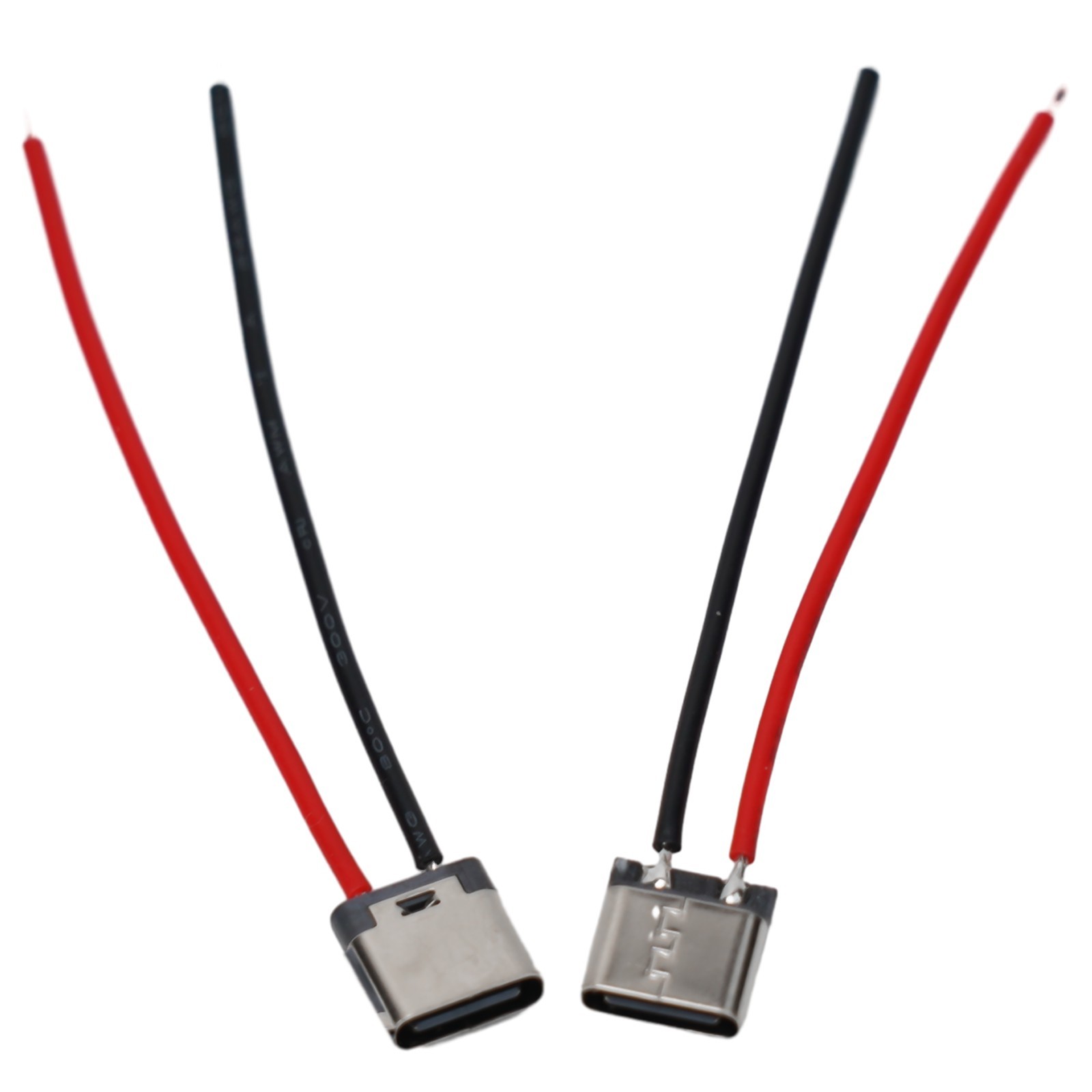 High Quality USB C 2Pin Welding Wire Female Connector Cable 10pcs Pack