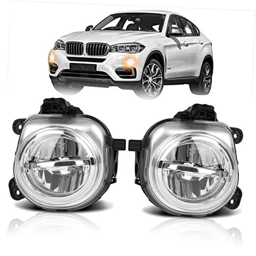 Fog Lights Compatible with BMW X3 F25 2015-2017, X4 F26 2015-2018, X5 Clear