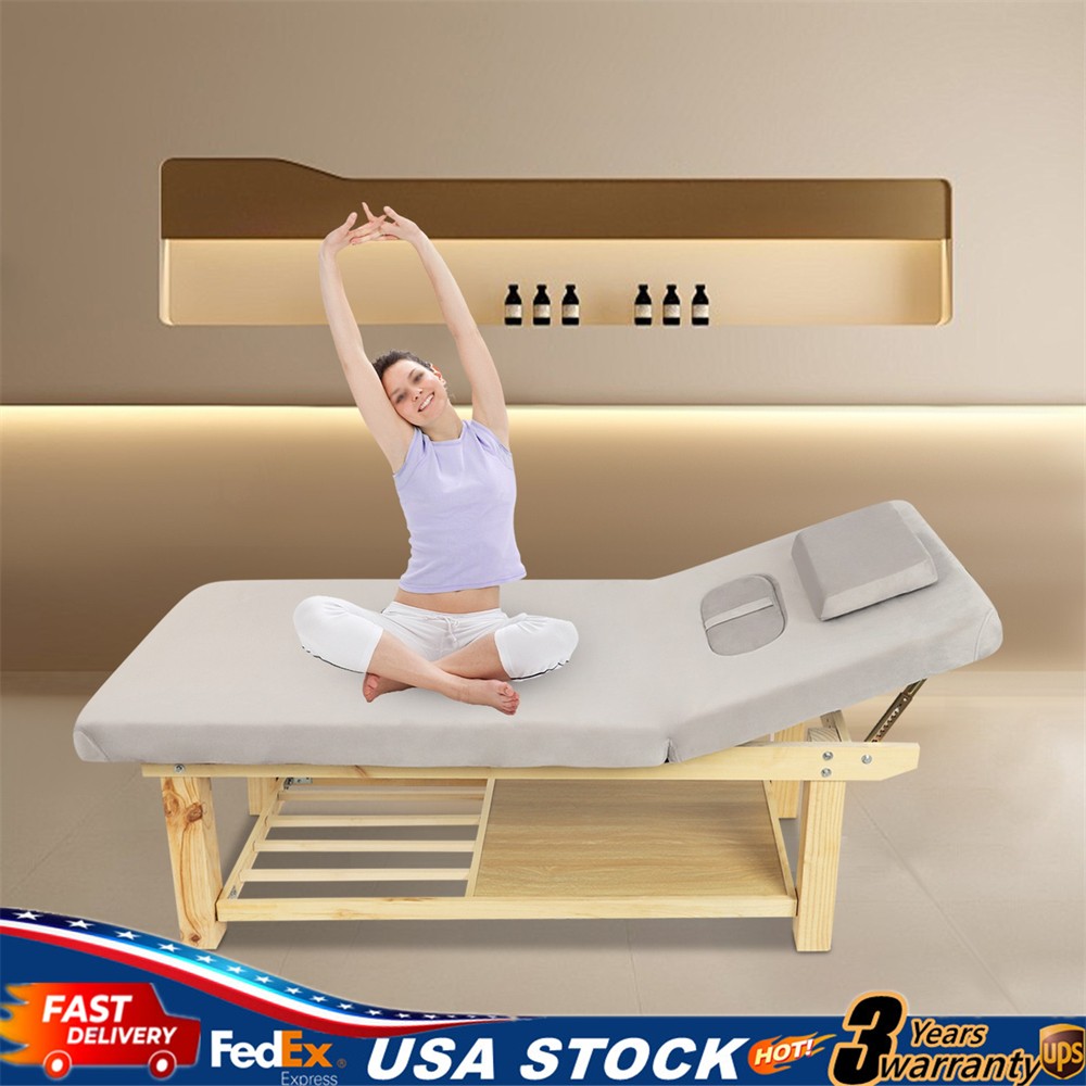 0-45° Adjustment Massage Bed Wide Physical Therapy Bed Beauty Salon Facial Bed