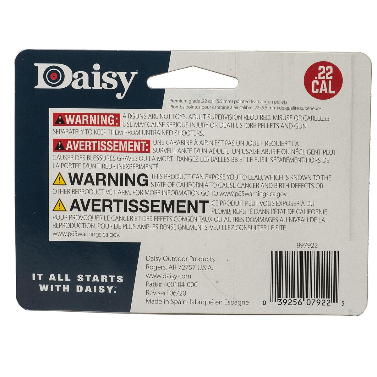 Daisy .22 Caliber PrecisionMax Pointed Pellets, 250-Count