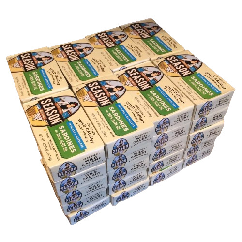42 Cans (4.375 oz each) of Season Brand Sardines Boneless Skinless in Olive Oil