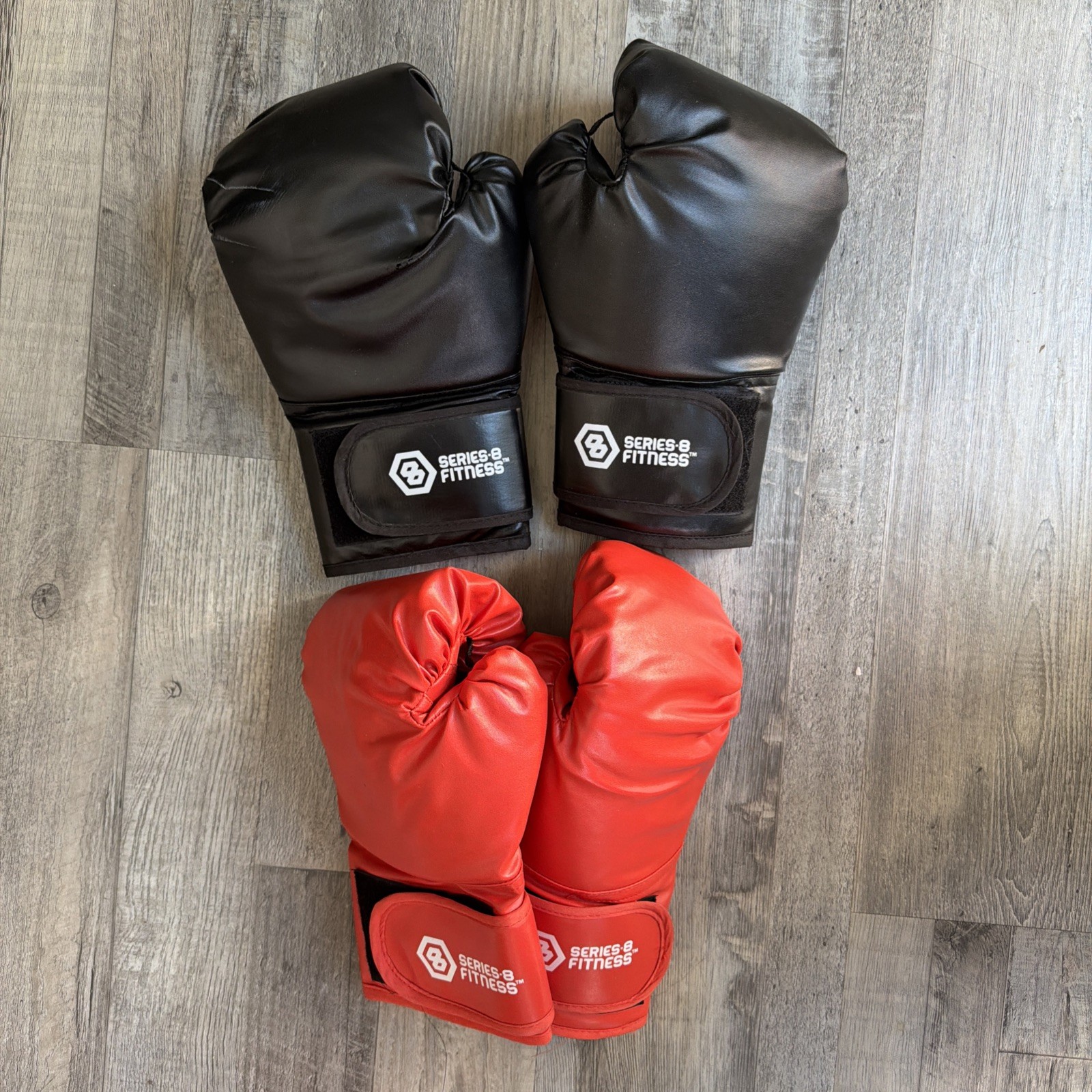 Series-8 Fitness Black Adult Boxing Gloves