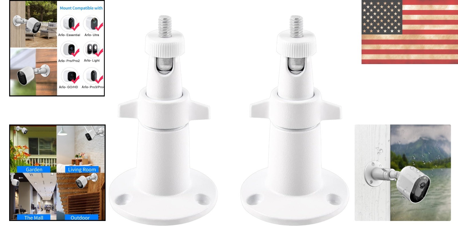 Durable Indoor/Outdoor Adjustable Security Camera Wall Mount - Easy Installation