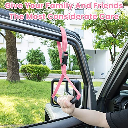 Auto Cane Grab Aid - Adjustable Standing Aid Safety Handle 2 Pack Pink