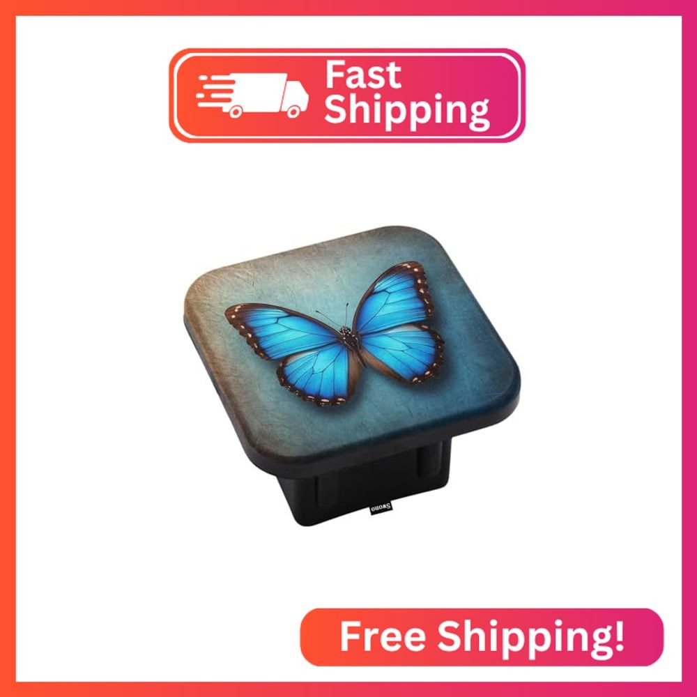 Swono Towing Hitch Cover Butterfly, Beautiful Stain Animal Butterflies Blue Trai