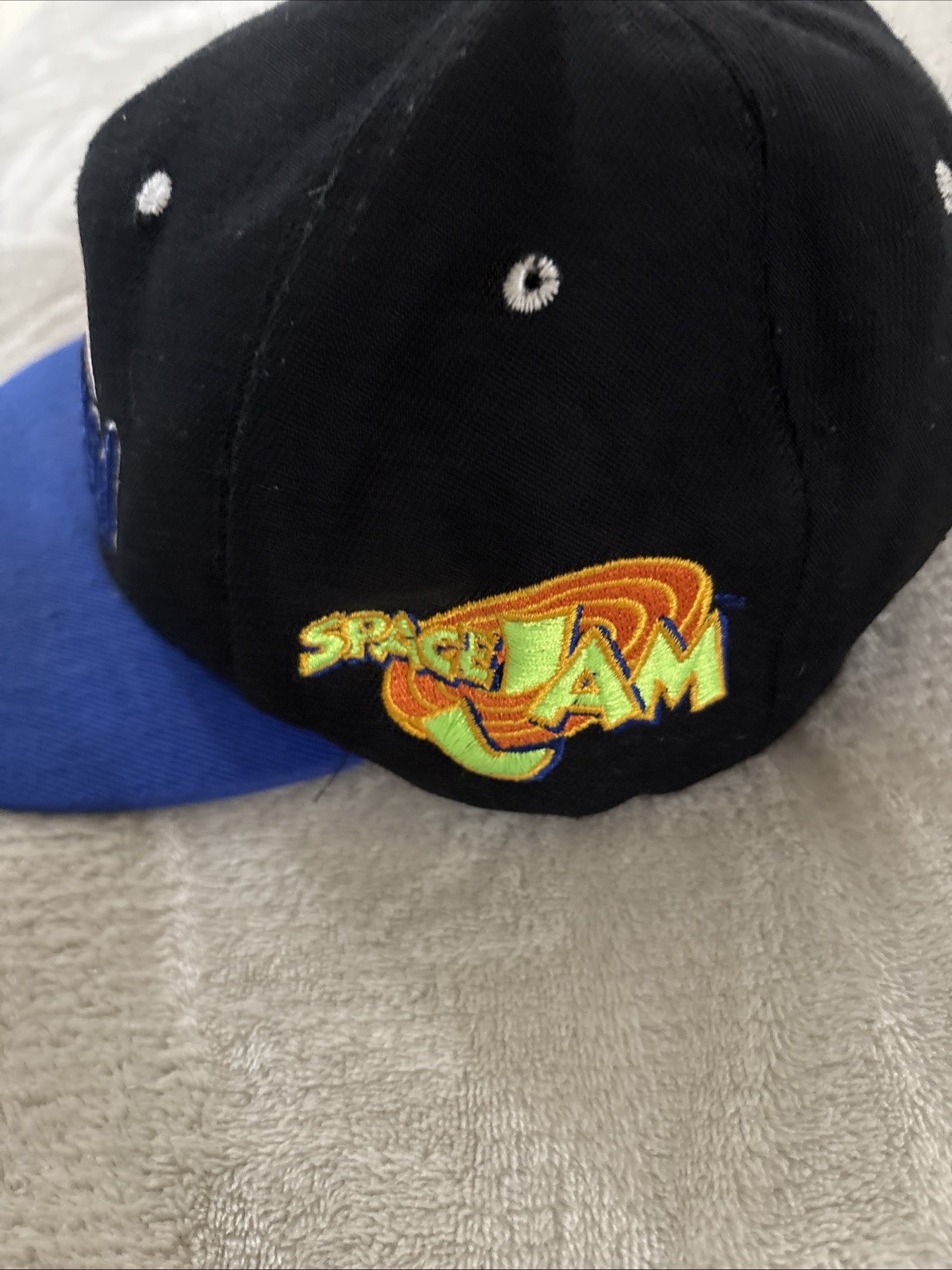 Space Jam Tune Squad Flat Brim Hat Black & Blue Snapback Cap