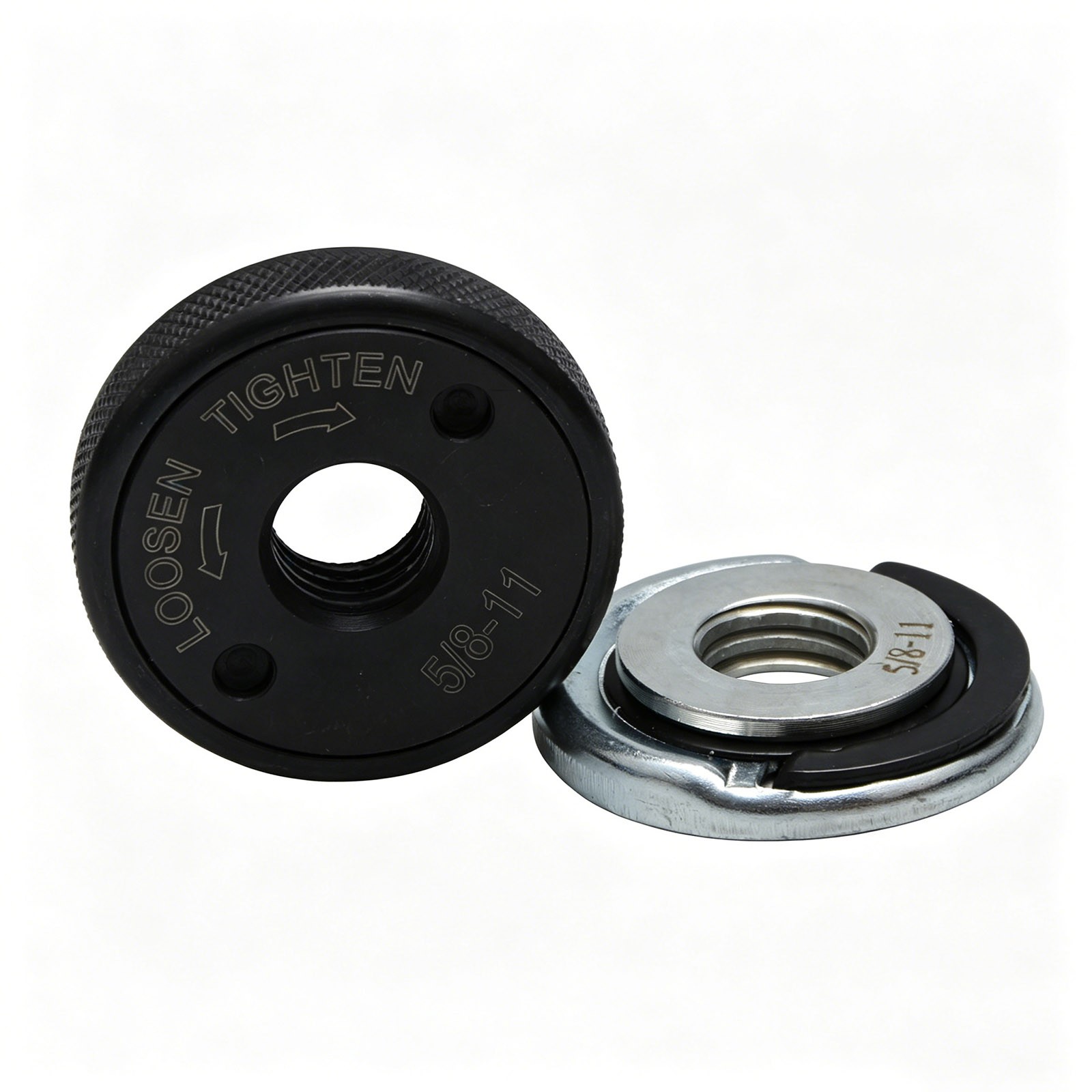 Angle Grinder Flange Nut Kit 5/8"-11 D-Ring & Knurled for Workshop Garage Use