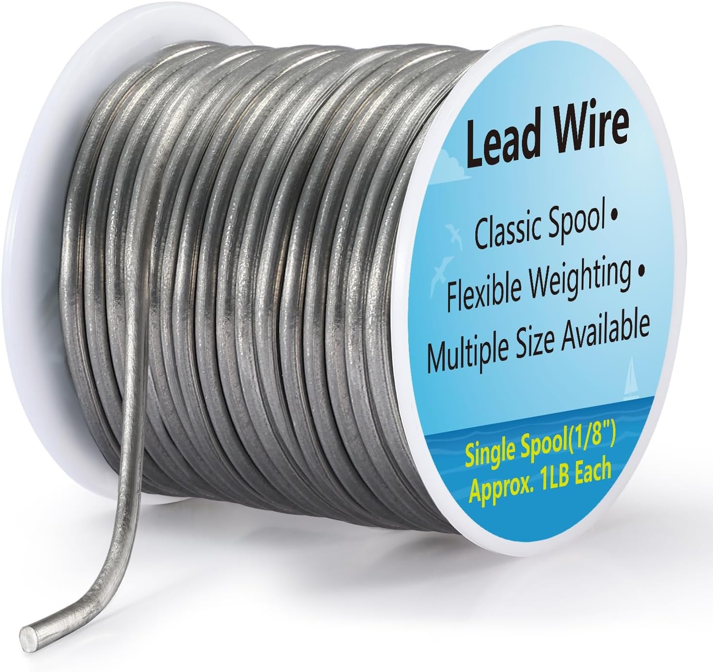 Lead Wire Solid Core Roll 1 Lb Spool — Soft High Density Lead Line for Fishing S